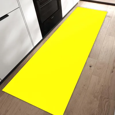 Produktbild von Küchenteppich 60x90cm rutschfest & abwischbar PVC Läufer - Gelber Hintergrund II