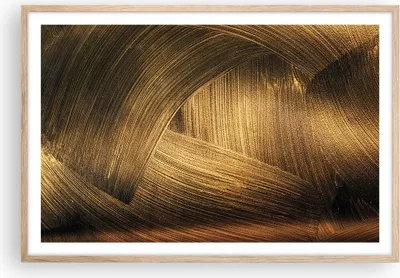 Produktbild von Gerahmtes Poster - Rahmen in heller Eiche - Abstraktion Gold Textur - 91,5x61 cm - Wand Bild - Wanddeko - Wandbilder - Kunstposter - Wandposter - Bilderrahmen - Bilder - Kunstdruck - P2NAA91x61-4477