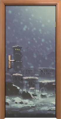 Produktbild von Türposter 90x200 cm Türaufkleber Türtapete Türfolie Klebefolie Kunst Winter Gefängnis Landschaft