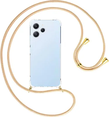 Produktbild von Handykette Backcover-Schutzhülle mit Band (Metall goldfarben) für Xiaomi Redmi 12 (6.79'') - Goldkordel