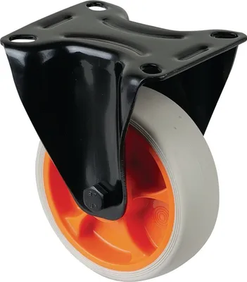Produktbild von Bockrolle Rad- 100 mm Tragfhigkeit 110 kg Gummi Platte L104xB80 mm Farbe Rolle hellgrau