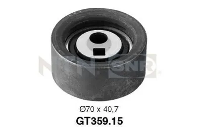 Produktbild von SNR GT359.15 Spannrolle Zahnriemen Ø70mm passend für PEUGEOT 106 II Schrägheck (1A, 1C) für CITROËN SAXO (S0, S1)