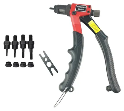 Immagine prodotto di Set di utensili con pinza per rivetti manuale, in acciaio, dimensioni 10 x 3 x 2 pollici, compatibile con rivetti M3/M4/M5/M6, facile da usare, nessuna applicabile