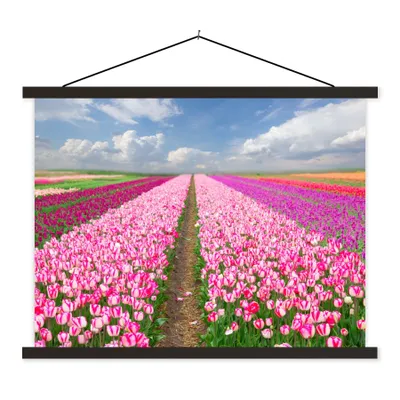 Produktbild von MuchoWow® Textilposter Tulpen - Sonne - Frühling 40x30 cm mit schwarzem Rahmen - Dekorationen
