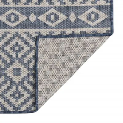 Immagine prodotto di vidaXL Tappeto per esterni a trama piatta 140x200 cm a righe blu
