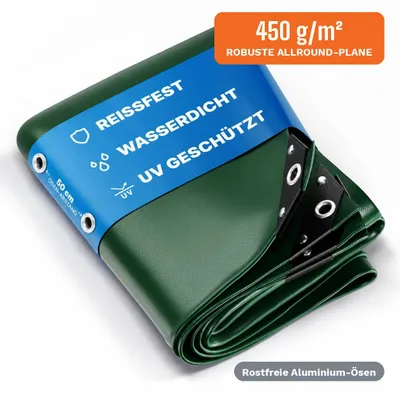 Produktbild von NEMAXX® Abdeckplane 450 g/m² 2×3 m Grün Alu-Ösen wasserdicht UV-fest