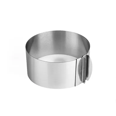Produktbild von Verstellbarer Tortenring, Höhe 8 cm – verstellbarer Backring aus Edelstahl – hohe Backform für cremige, geschichtete und gemusterte Kuchen