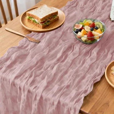 Produktbild von Tischläufer im Boho-Stil 80x300 cm in Altrosa für Tischdekoration
