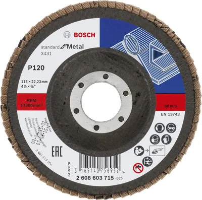 Produktbild von Fächerschleifscheibe X431 Standard for Metal, gerade, 115 mm, 120, Glasgewebe