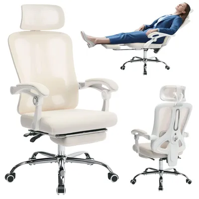 Image de Chaise de bureau ergonomique - Chaise de bureau - Chaise de travail - Chaise pour ordinateur - Avec repose-pieds