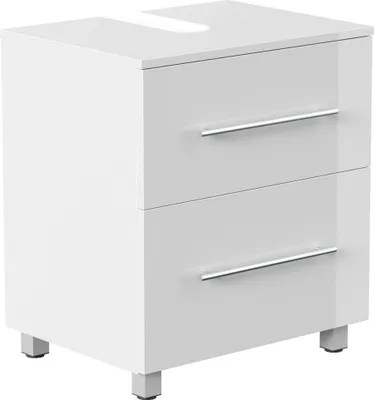 Produktbild von Badmöbel Waschbeckenunterschrank "Mondial" weiß Hochglanz 55 cm
