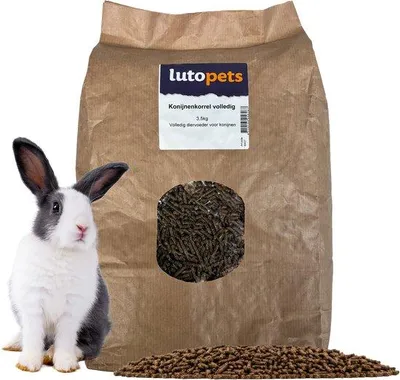 Immagine prodotto di Lutopets, crocchette per conigli, 3,5 kg – Alimento completo per conigli – 18,3% fibra grezza