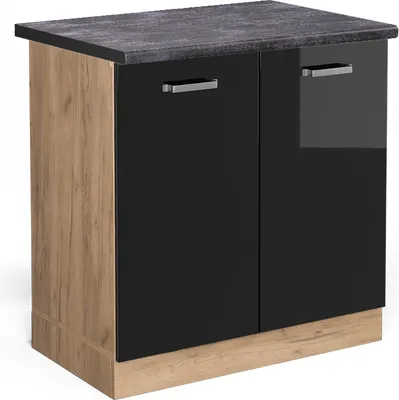 Obrázek produktu pro Skříňka pod dřez Vicco R-Line Černý vysoký lesk 80 cm , PD Antracit, Model 46140