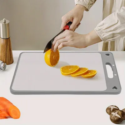 Produktbild von Schneidebrett - Edelstahl - 42×29 cm - Leicht zu Reinigen - Ideales Geschenk - Grau