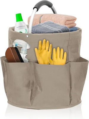 Obrázek produktu pro Skládací kbelík na úklid, objem 17 litrů, s rukojetí, vyrobený z tkaniny Oxford 600D, určený pro úklidové pomůcky, do domácnosti i do zahrady