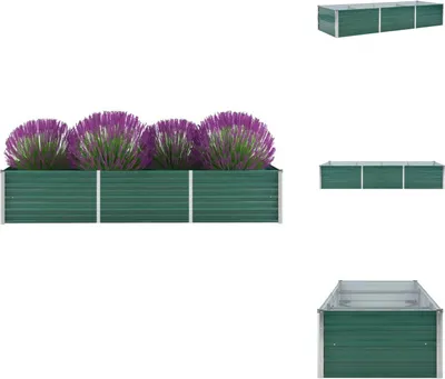Obrázok produktu pre vidaXL Vyvýšený záhradný záhon z pozinkovanej ocele 240x80x45 cm Zelený - Kvetináče a sadenice