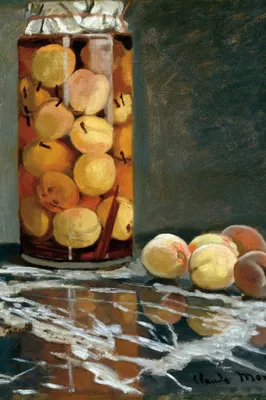Produktbild von Claude Monet Kunstdruck Bild - Pfirsiche im Glas, 1866  (180 x 120 cm)