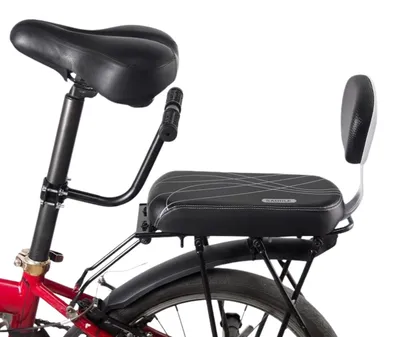 Image de Coussin de siège pour porte-bagages de vélo, avec dossier – doux, robuste et facile à installer