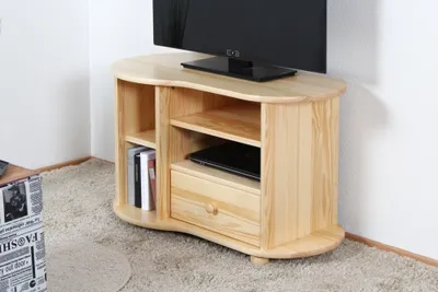 Produktbild von TV-Lowboard Landhausstil Massivholz Farbe: Natur 60x96x48 cm