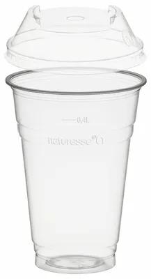 Produktbild von 50x Trinkbecher 400ml + Domdeckel stapelbar C-Loch