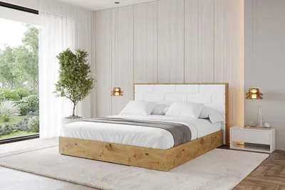 Produktbild von ALTDECOR Polsterbett mit Bettkasten - ENZO8 - 140x200 - Weiß - Bett ohne Matratze, Doppelbett mit Stauraum und Latternrost, Boxbett mit Kopfteil