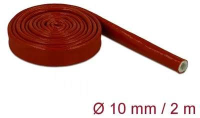Image de DELOCK Feuerfest Schutzschlauch silikonbeschi. 2mx10mm rot
