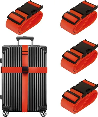 Imagen del producto de Correas para equipaje, aprobadas por la TSA, de 200 cm de largo, paquete de 4 unidades, para maletas