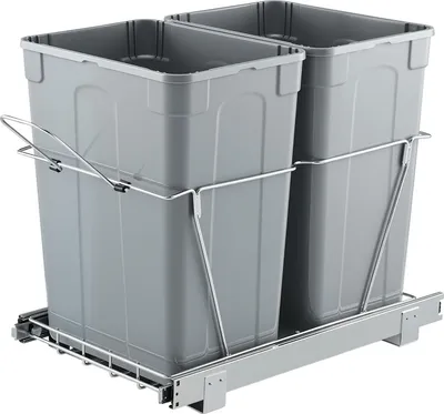 Immagine prodotto di VEVOR pattumiera estraibile (35 Qt + 35 Qt) per armadi da cucina, doppia pattumiera sotto il lavello, contenitore per rifiuti sotto il lavello, con robusto sistema di scorrimento in metallo a estrazione totale e maniglia