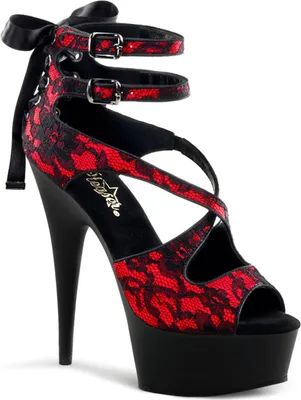 Produktbild von DELIGHT-678LC Damen Sandale von Pleaser, Rot EU 41, US 11