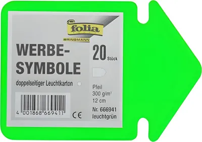Produktbild von Werbe-Pfeil 12cm 20 Stück Leuchtgrün