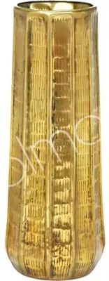 Immagine prodotto di Vaso in alluminio dorato, dimensioni 29x29x80 cm
