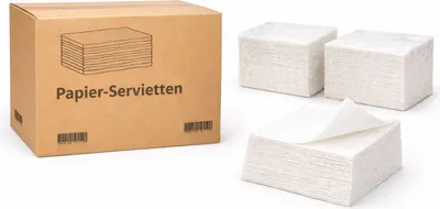 Produktbild von PACKEO Papierserviette 1/4-Falz 33×33 cm | 1-lagig | Weiß | Gastronomie Servietten(4500 Stk.)