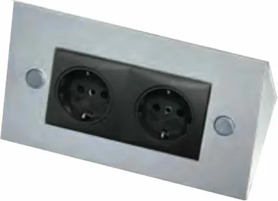 Produktbild von THEBO 2-fach Schuko Steckdosenelement E 3900/ST2 aus Edelstahl