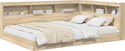 Zdjęcie produktu dla vidaXL Łóżko regał dąb sonoma 160 x 200 cm materiał drewnopochodny