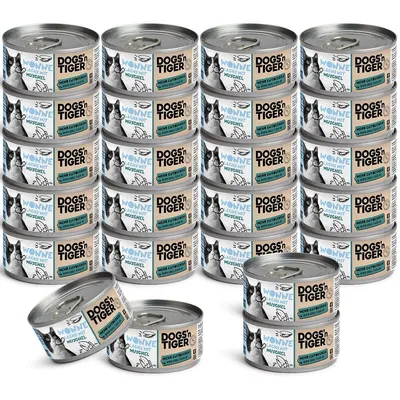 Produktbild von Dogs’n Tiger Adult, Premium Katzenfutter, Wonne, Nassfutter, Getreidefrei, Lachs & Muscheln, 24x 70g