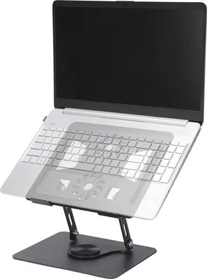 Zdjęcie produktu dla Ergonomiczna podstawka pod laptopa z wentylatorami i funkcją obrotu – regulowana podstawka pod komputer do biura