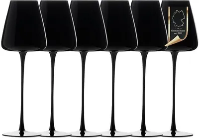 Imagen del producto de Silecomplaza, juego de 6 copas de vino de cristal , diseño moderno, capacidad de 500 ml. Ideales para vino blanco o tinto. Copas resistentes y aptas para lavavajillas