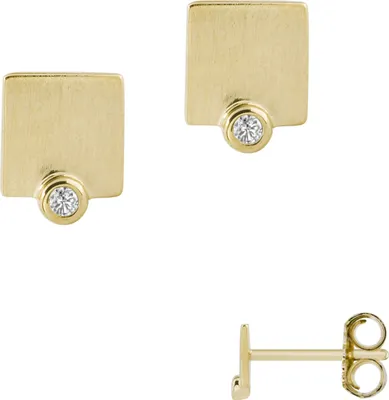 Produktbild von Ohrringe Ohrstecker 925 Sterling Silber vergoldet Quadrat mit Zirkonia