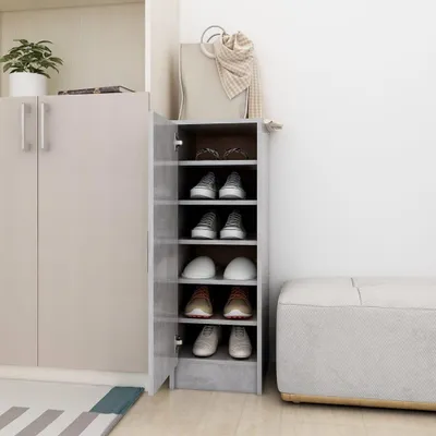 Image de vidaXL Armoire à chaussures gris béton 32x35x92 cm Bois composite