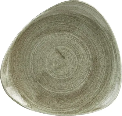 Produktbild von CHURCHILL Stonecast Burnished Green Teller flach, triangle, ø: 229 mm