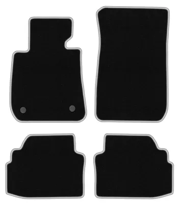 Produktbild von Fußmatten Automatten Velours Schwarz/Silber für BMW 3 E92 2004-2011 Set 4-tlg