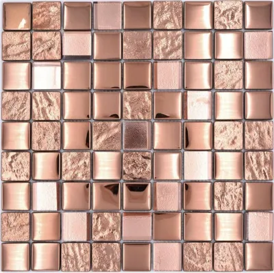 Produktbild von Mosaikfliese Glasmosaik Kombi EP bronze Küche Wand Bad MOS88-XCBR1_f