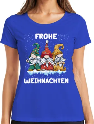Produktbild von Frohe Weihnachten Gnome Wichtel Schweden - Weihnachten Weihnachtsgeschenk Christmas Damen T-Shirt, Blau, L