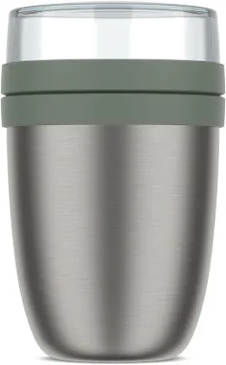 Produktbild von Famanu Isolierte Lunchpot - Thermos - Joghurtbecher und Suppenbecher - 500+200 ml - Grün