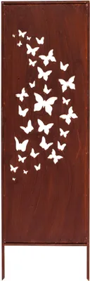 Produktbild von Sichtschutz Metall - 160 cm x 50 cm - Edelrost - Rostoptik Sichtschutz für Garten - Sichtschutzelement - Sichtschutzwand - Gartendekoration Zaun - Rost (Schmetterlinge)