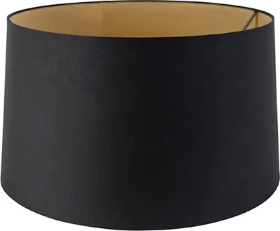 Produktbild von Baumwolllampenschirm schwarz 45/50/28 mit goldener Innenseite