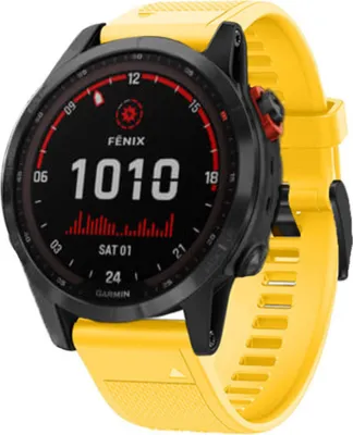 Produktbild von Strap-it Garmin Fenix 7 Silikonarmband (Gelb)