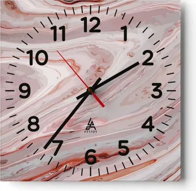 Produktbild von Wanduhr - Quadrat - Glasuhr - Abstraktion modern - 30x30cm - Schleichendes Uhrwerk - Lautlos - zum Aufhängen bereit - Dekoration Modern - Wanddekoration aus Glas - C4AC30x30-4049