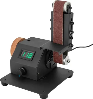 Immagine prodotto di Mini smerigliatrice a nastro - Smerigliatrice elettrica da 350W - Angolo regolabile da 0 a 90° - Adatta per metallo, legno, alluminio - Con nastro abrasivo
