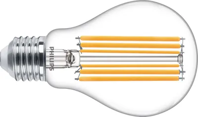 A clear studio shot of a Philips LED light bulb.